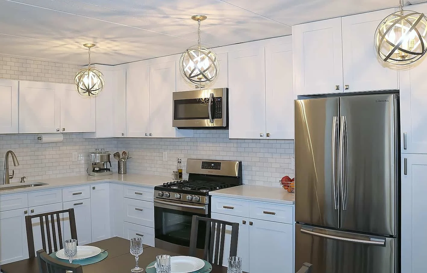 White stock shaker cabinets installed in a condo