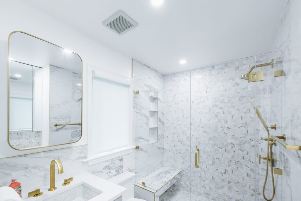 RAJ_240608-85 Marble tile with brass hardware bathroom remodel