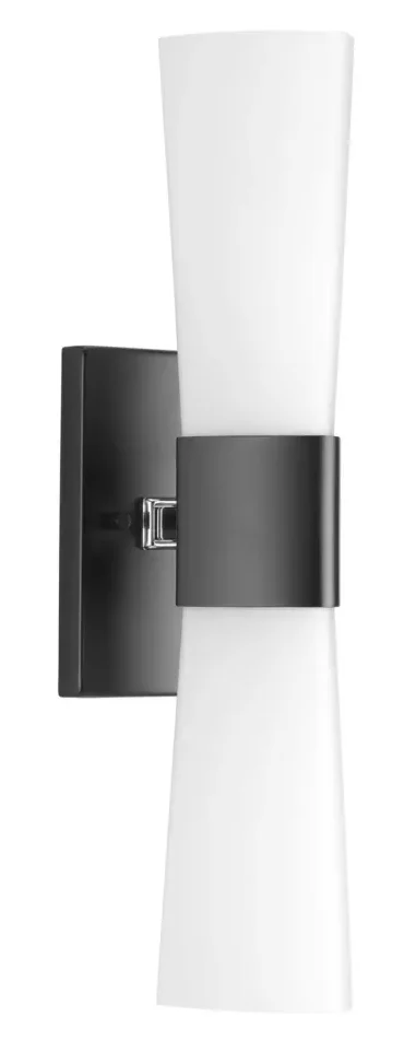 Matte-black frosted glass vanity sconce
